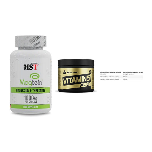 Ausdauer-Set: MST Magnesium + Peak Vitamin A-Z + INLEAD L-Carniti – alle enthaltenen Artikel
