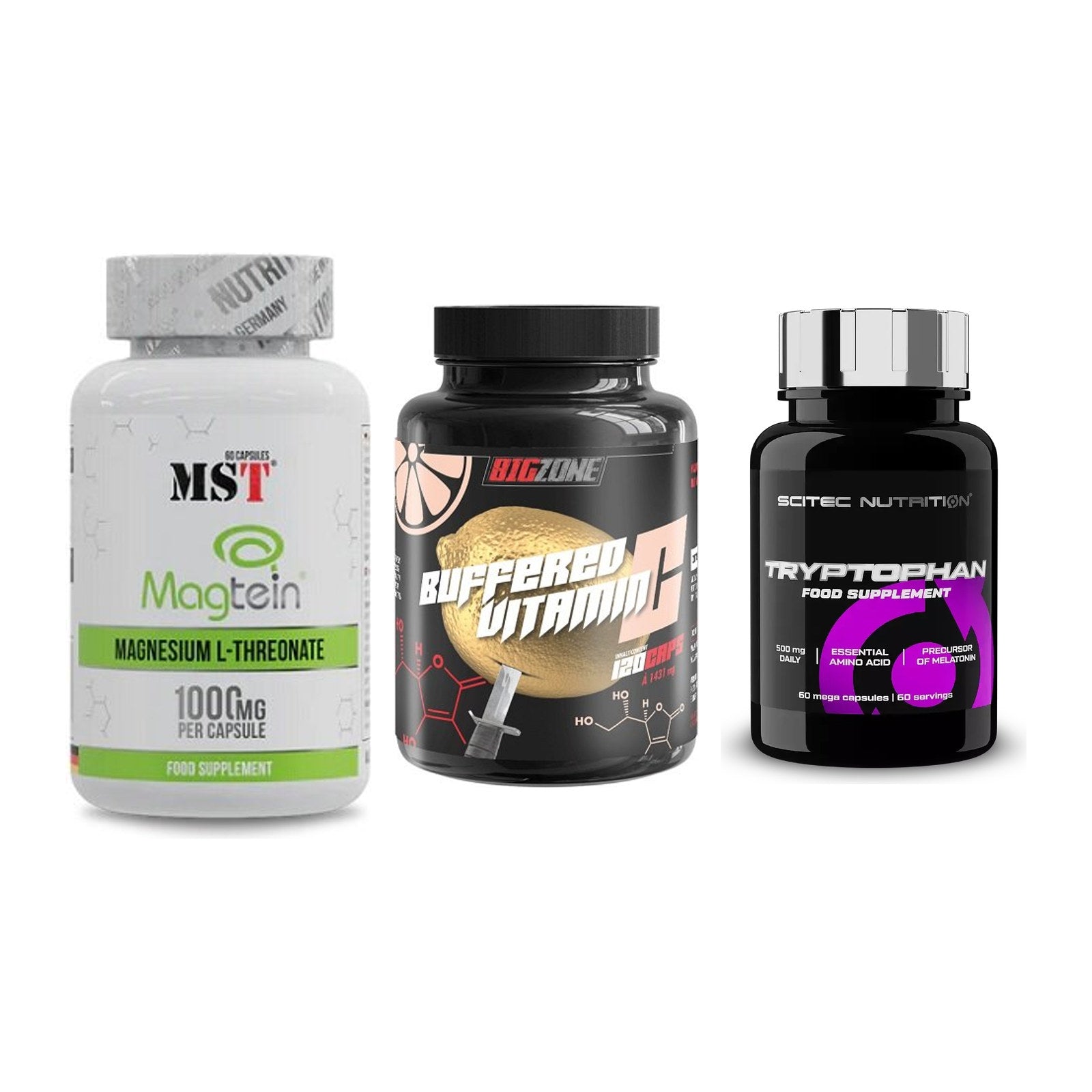 Ausdauer-Set: MST Magnesium + Big Zone Buffere + Scitec Tryptopha – alle enthaltenen Artikel