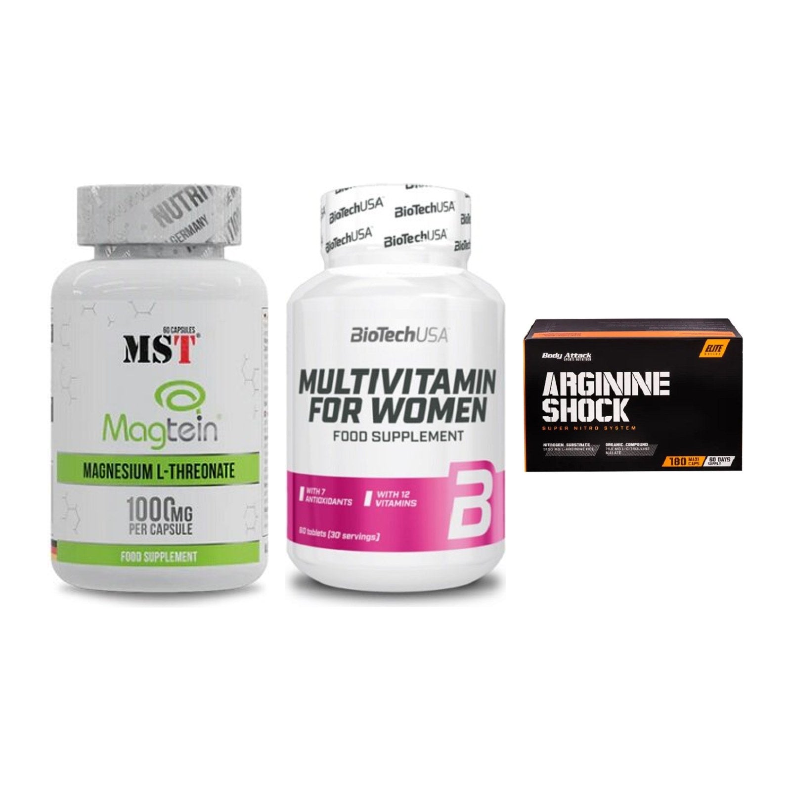 Ausdauer-Set: MST Magnesium + BioTech Multivit + Body Attack – alle enthaltenen Artikel