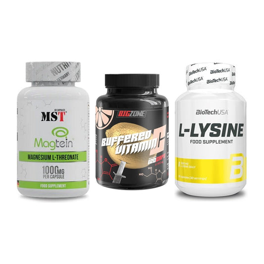 Ausdauer-Set: MST Magnesium + Big Zone Buffere + BioTech L-Lysine – alle enthaltenen Artikel