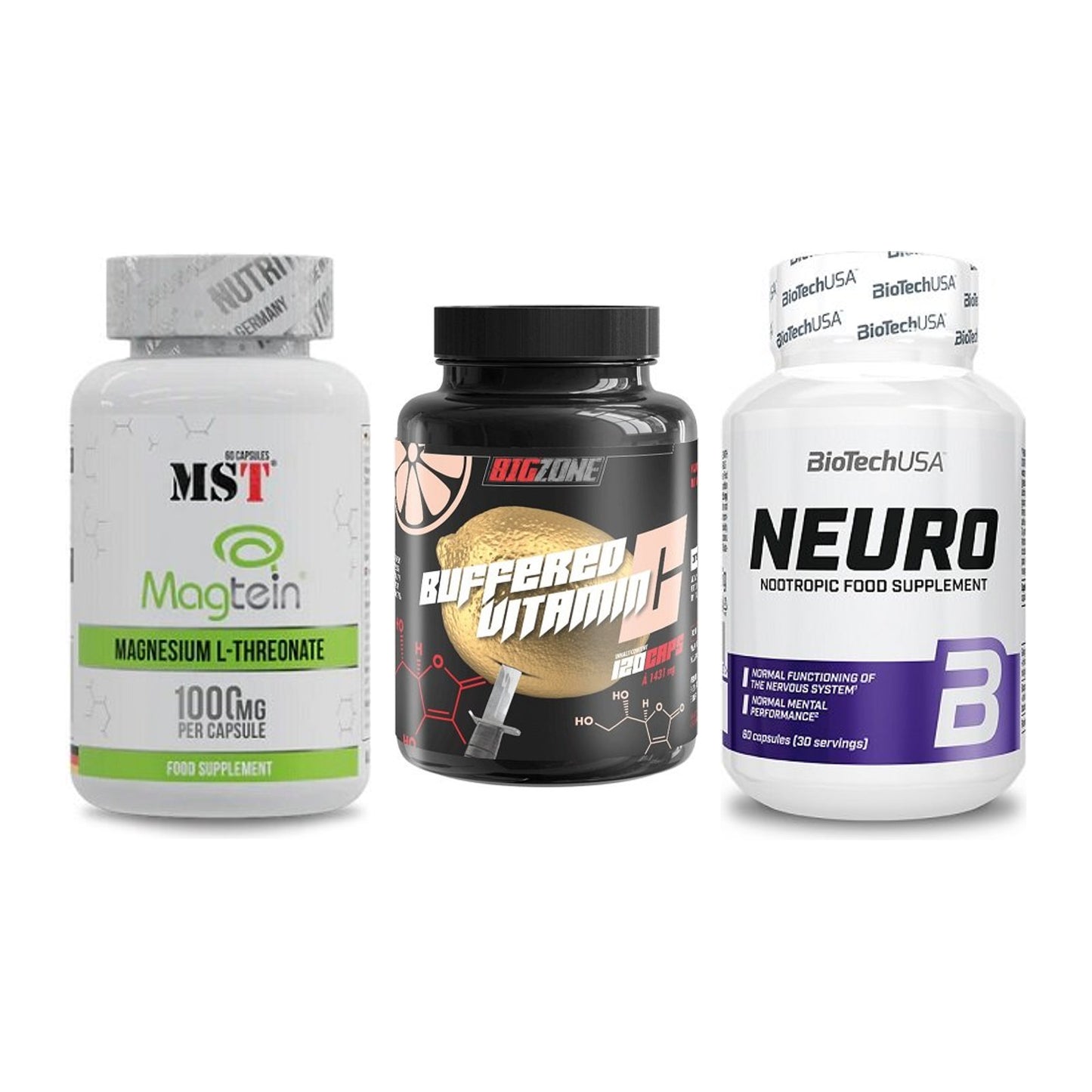 Ausdauer-Set: MST Magnesium + Big Zone Buffere + BioTech Neuro – alle enthaltenen Artikel
