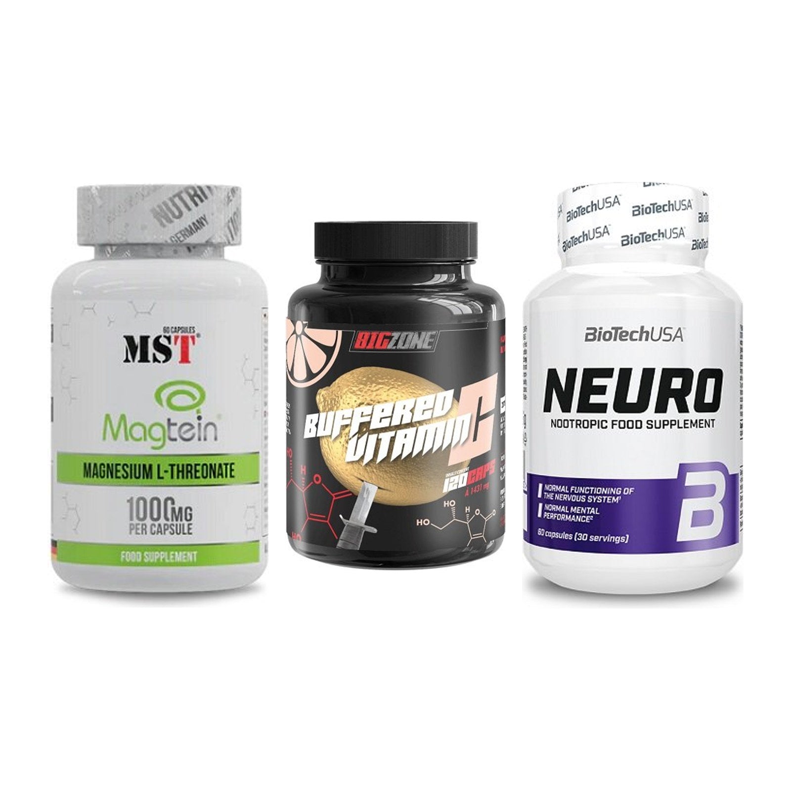Ausdauer-Set: MST Magnesium + Big Zone Buffere + BioTech Neuro – alle enthaltenen Artikel