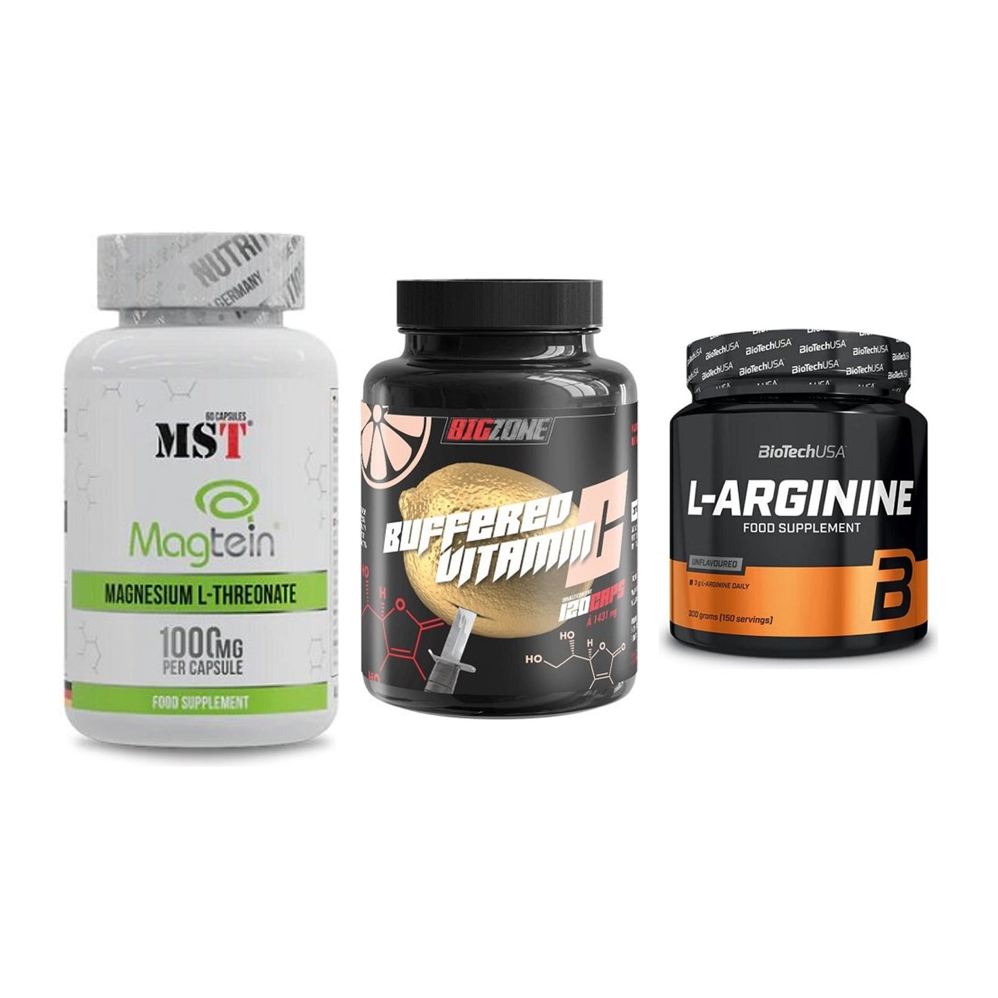 Ausdauer-Set: MST Magnesium + Big Zone Buffere + BioTech L-Argini – alle enthaltenen Artikel