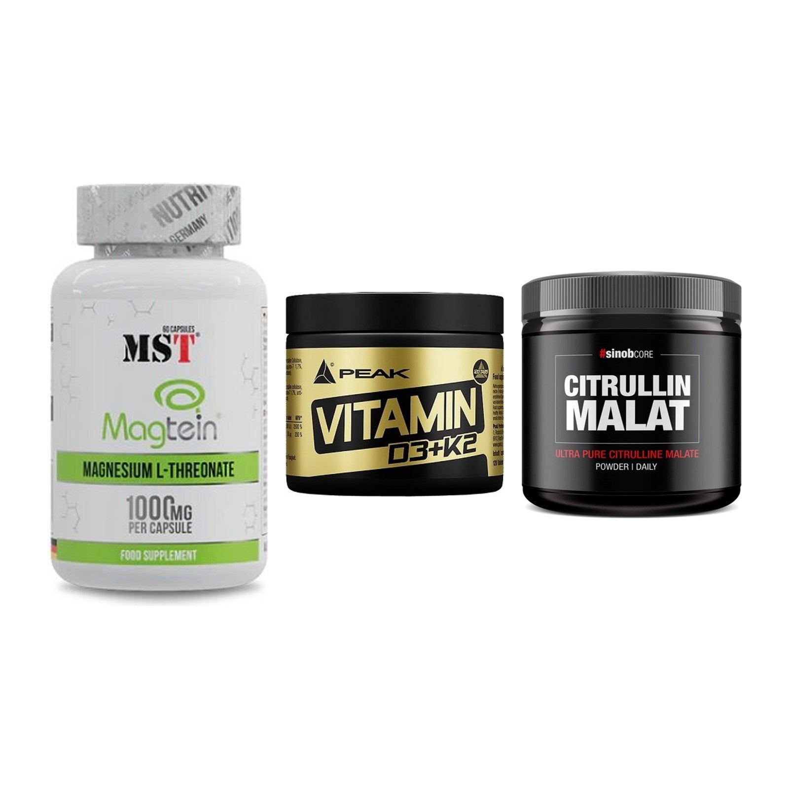 Ausdauer-Set: MST Magnesium + Peak Vitamin + Sinob Core – alle enthaltenen Artikel