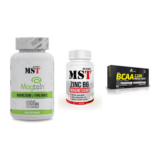 Ausdauer-Set: MST Magnesium + MST Zinc + Olimp BCAA Mega – alle enthaltenen Artikel
