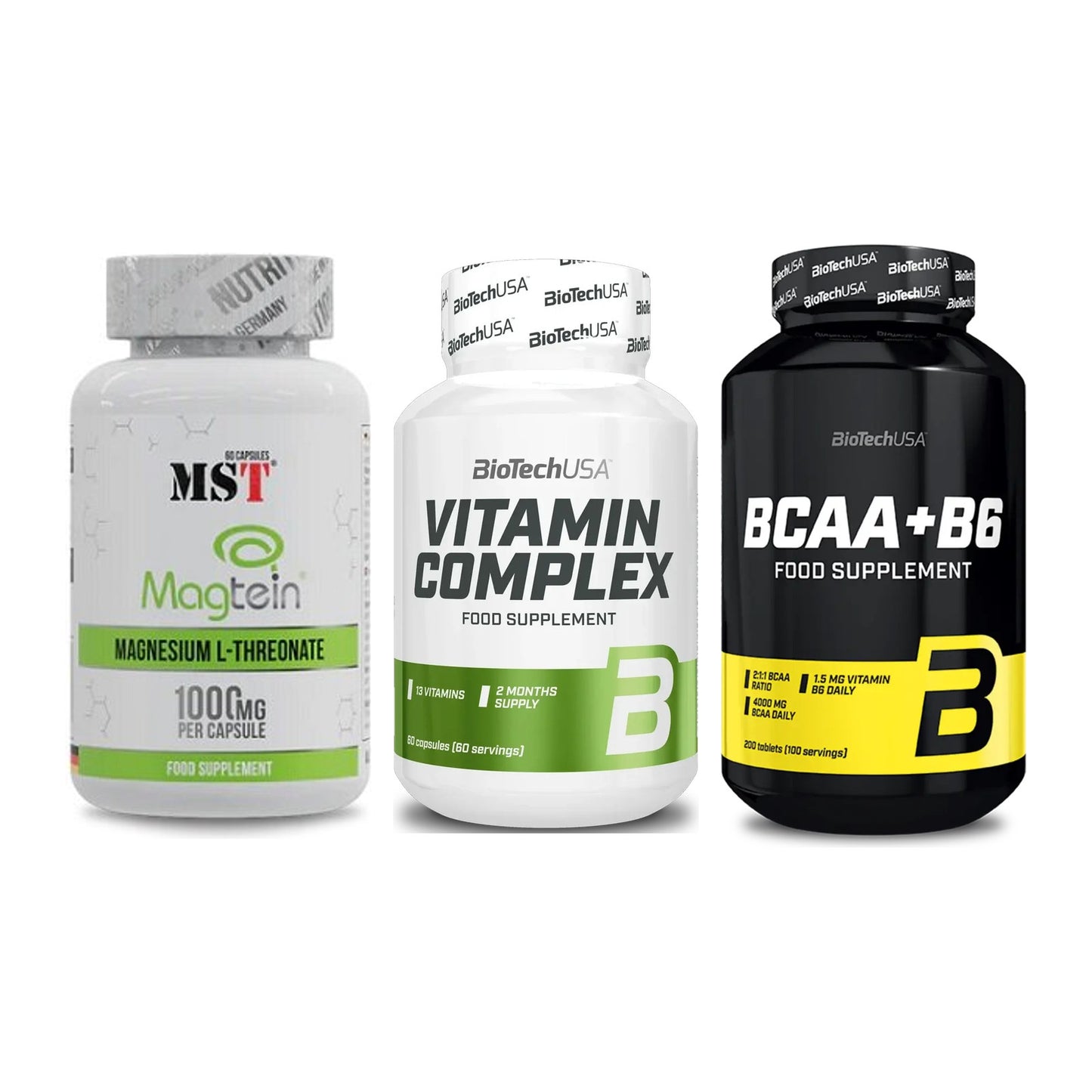Ausdauer-Set: MST Magnesium + BioTech Vitamin + BioTech BCAA+B6 – alle enthaltenen Artikel