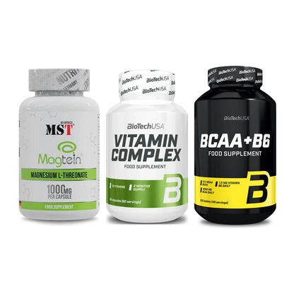 Ausdauer-Set: MST Magnesium + BioTech Vitamin + BioTech BCAA+B6 – alle enthaltenen Artikel