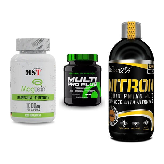 Ausdauer-Set: MST Magnesium + Scitec Multi Pro + BioTech Liquid – alle enthaltenen Artikel
