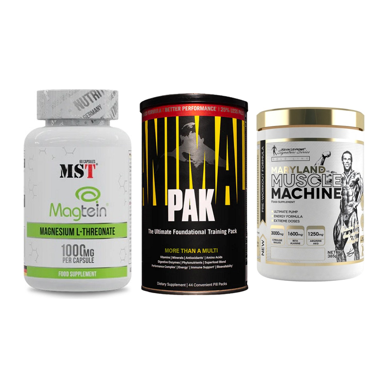 Ausdauer-Set: MST Magnesium + Universal Animal + Kevin Levrone – alle enthaltenen Artikel