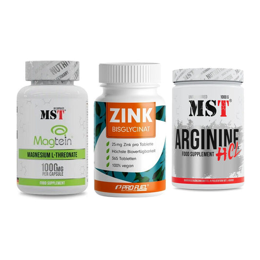 Ausdauer-Set: MST Magnesium + ProFuel Zink + MST Arginine HCL – alle enthaltenen Artikel