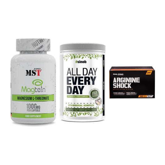 Ausdauer-Set: MST Magnesium + Sinob All Day + Body Attack – alle enthaltenen Artikel