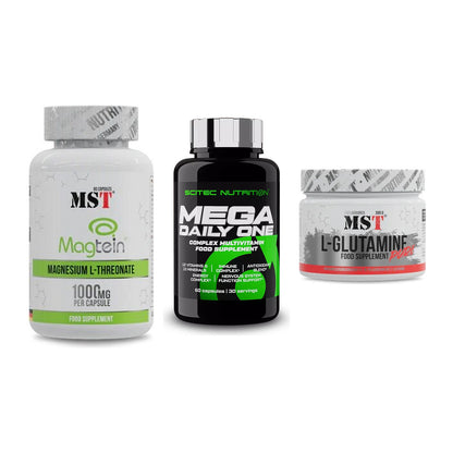 Ausdauer-Set: MST Magnesium + Scitec Mega + MST Glutamine – alle enthaltenen Artikel