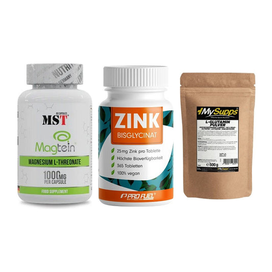 Ausdauer-Set: MST Magnesium + ProFuel Zink + MySupps Glutamin – alle enthaltenen Artikel