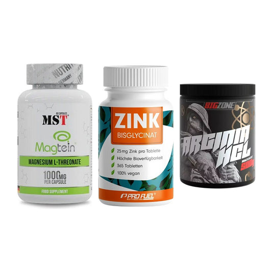 Ausdauer-Set: MST Magnesium + ProFuel Zink + Big Zone Arginin – alle enthaltenen Artikel