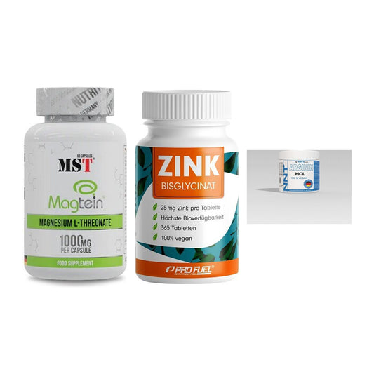 Ausdauer-Set: MST Magnesium + ProFuel Zink + NNT Arginin – alle enthaltenen Artikel