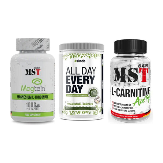 Ausdauer-Set: MST Magnesium + Sinob All Day + MST L-Carnitine – alle enthaltenen Artikel
