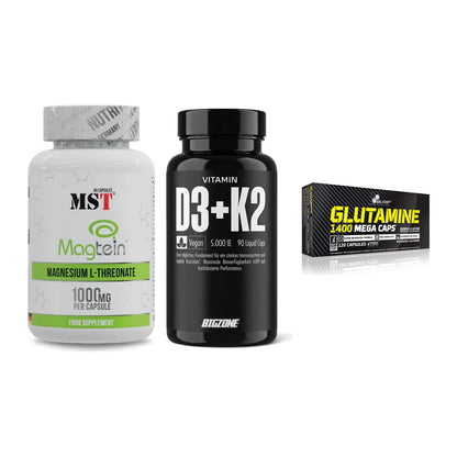 Ausdauer-Set: MST Magnesium + Big Zone Vitamin + Olimp L-Glutamin – alle enthaltenen Artikel