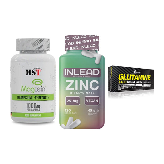 Ausdauer-Set: MST Magnesium + INLEAD Zink + Olimp L-Glutamin – alle enthaltenen Artikel