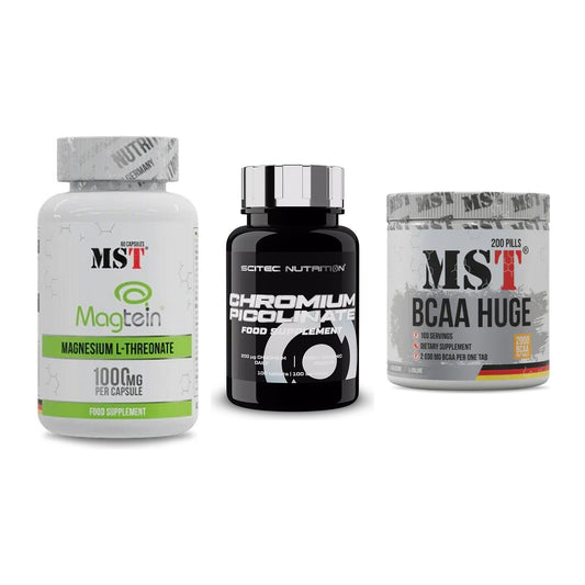 Ausdauer-Set: MST Magnesium + Scitec Chromium + MST BCAA Huge – alle enthaltenen Artikel