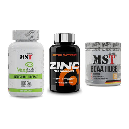 Ausdauer-Set: MST Magnesium + Scitec Zinc + MST BCAA Huge – alle enthaltenen Artikel