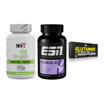 Ausdauer-Set: MST Magnesium + ESN Vitamin D3 + Olimp L-Glutamin – alle enthaltenen Artikel