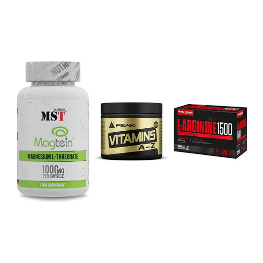 Ausdauer-Set: MST Magnesium + Peak Vitamin A-Z + Body Attack – alle enthaltenen Artikel