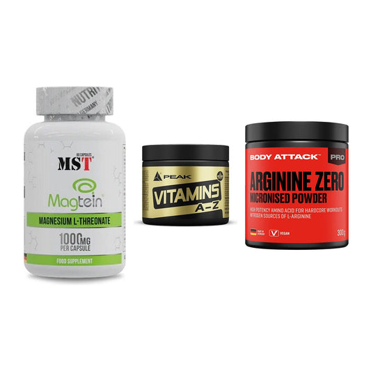 Ausdauer-Set: MST Magnesium + Peak Vitamin A-Z + Body Attack 100 – alle enthaltenen Artikel