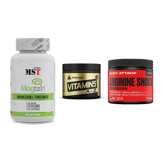 Ausdauer-Set: MST Magnesium + Peak Vitamin A-Z + Body Attack – alle enthaltenen Artikel