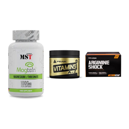 Ausdauer-Set: MST Magnesium + Peak Vitamin A-Z + Body Attack – alle enthaltenen Artikel