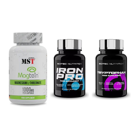Ausdauer-Set: MST Magnesium + Scitec Iron Pro + Scitec Tryptopha – alle enthaltenen Artikel