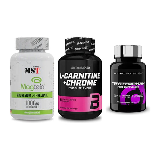 Ausdauer-Set: MST Magnesium + BioTech L-Carnit + Scitec Tryptopha – alle enthaltenen Artikel