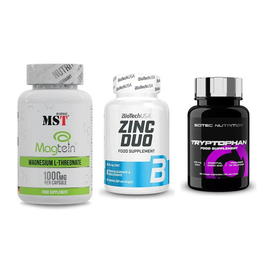 Ausdauer-Set: MST Magnesium + BioTech Zinc Duo + Scitec Tryptopha – alle enthaltenen Artikel