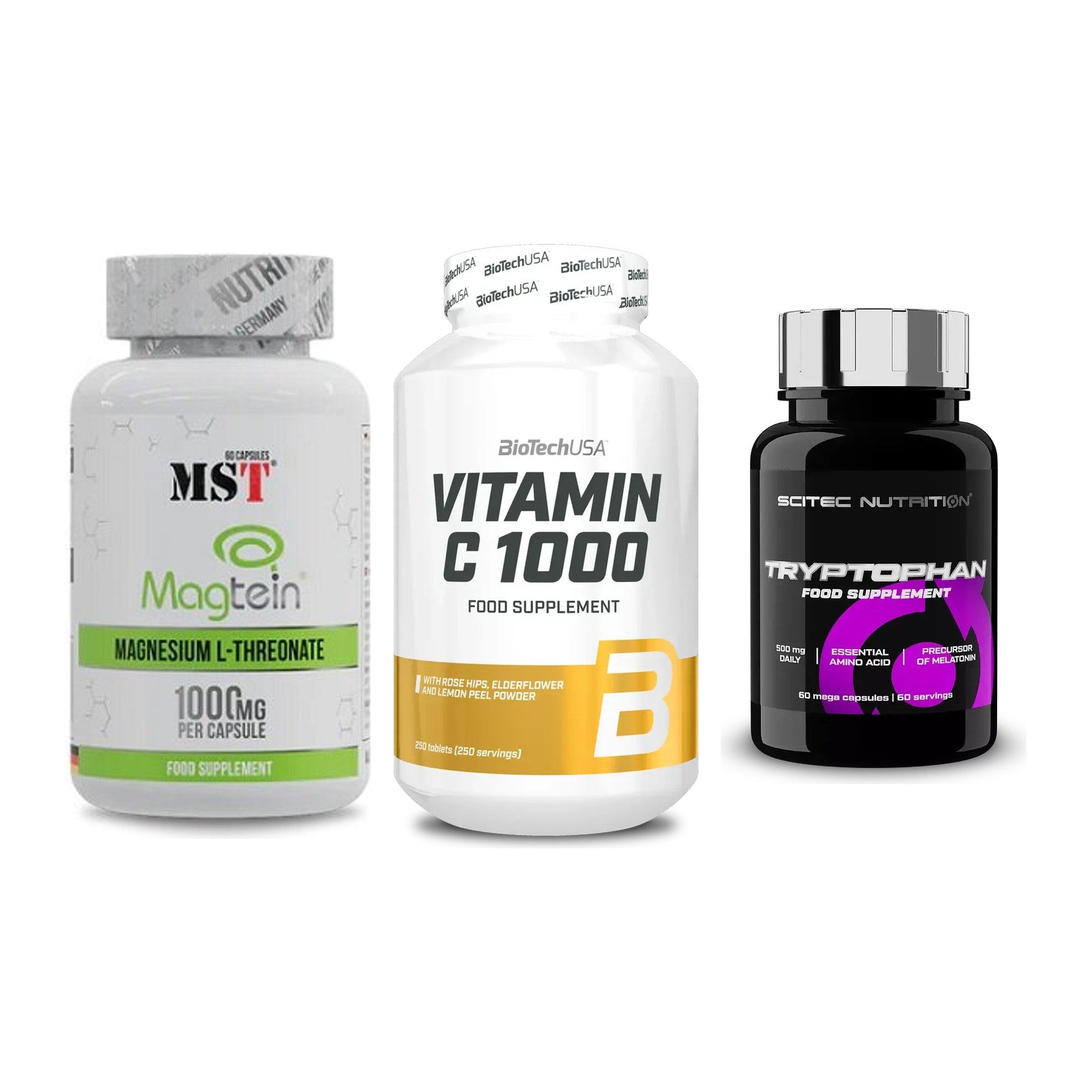 Ausdauer-Set: MST Magnesium + BioTech Vitamin + Scitec Tryptopha – alle enthaltenen Artikel
