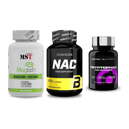 Ausdauer-Set: MST Magnesium + BioTech NAC + Scitec Tryptopha – alle enthaltenen Artikel