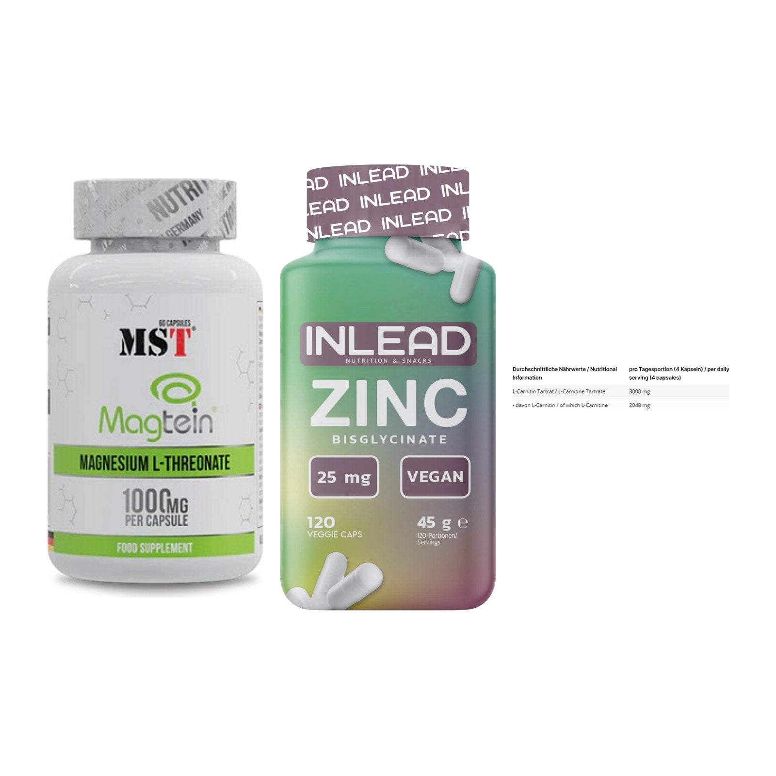 Ausdauer-Set: MST Magnesium + INLEAD Zink + INLEAD L-Carniti – alle enthaltenen Artikel