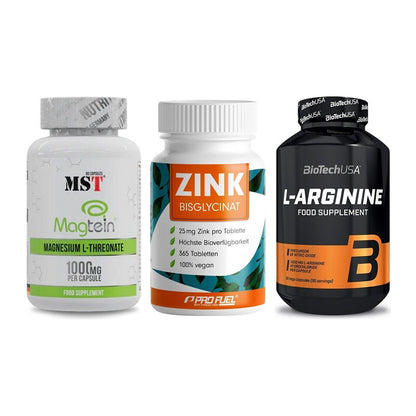 Ausdauer-Set: MST Magnesium + ProFuel Zink + BioTech L-Argini – alle enthaltenen Artikel