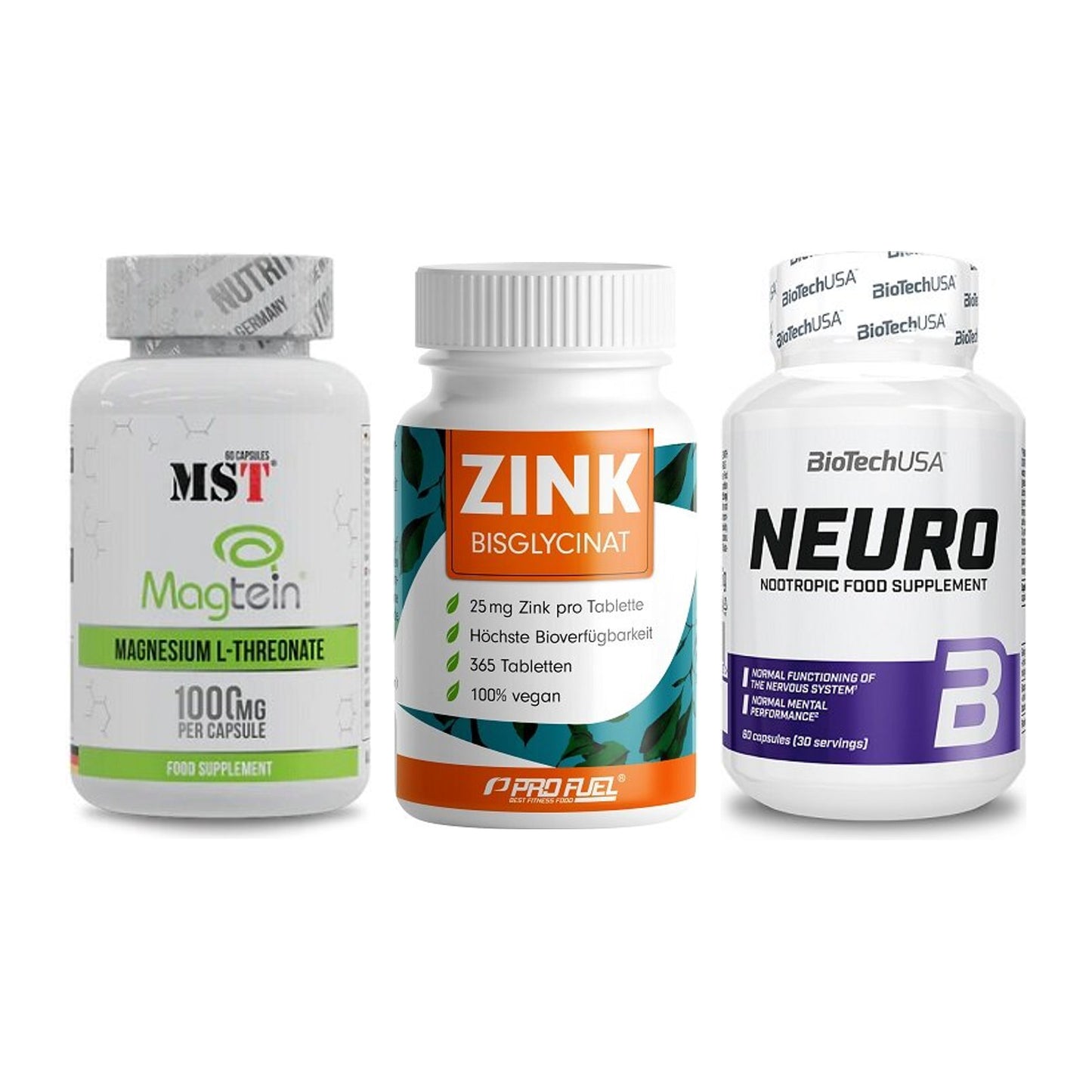 Ausdauer-Set: MST Magnesium + ProFuel Zink + BioTech Neuro – alle enthaltenen Artikel