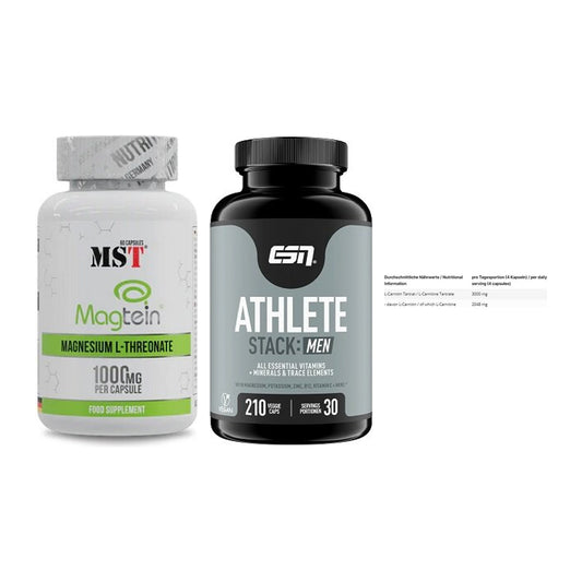 Ausdauer-Set: MST Magnesium + ESN Athlete + INLEAD L-Carniti – alle enthaltenen Artikel