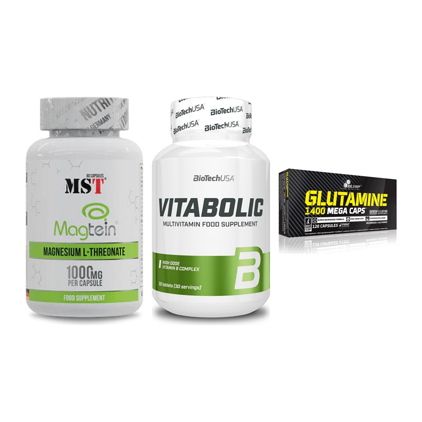 Ausdauer-Set: MST Magnesium + BioTech Vitaboli + Olimp L-Glutamin – alle enthaltenen Artikel