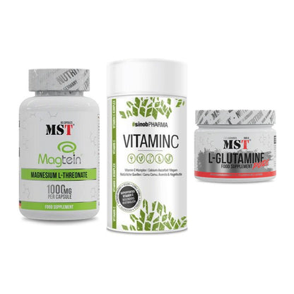 Ausdauer-Set: MST Magnesium + Sinob Vitamin C + MST Glutamine – alle enthaltenen Artikel