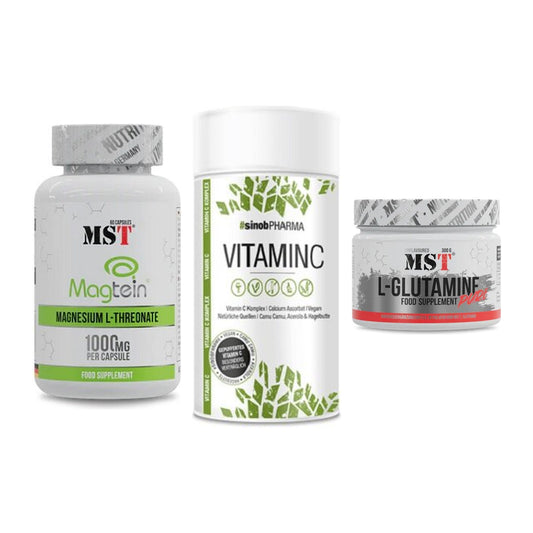 Ausdauer-Set: MST Magnesium + Sinob Vitamin C + MST Glutamine – alle enthaltenen Artikel