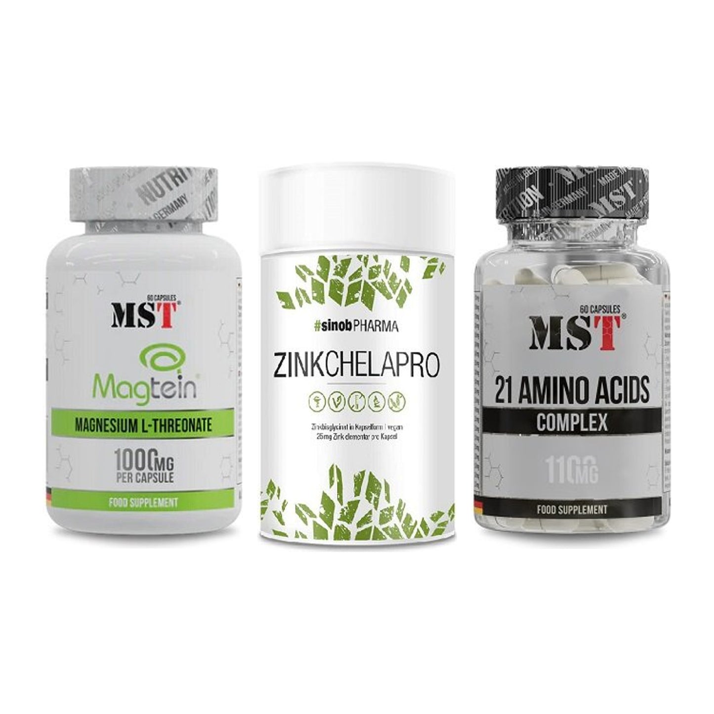 Ausdauer-Set: MST Magnesium + Sinob Zink + MST 21 Amino – alle enthaltenen Artikel