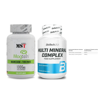 Ausdauer-Set: MST Magnesium + BioTech Multi + INLEAD L-Carniti – alle enthaltenen Artikel