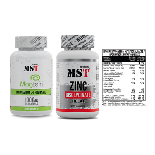 Ausdauer-Set: MST Magnesium + MST Zinc Chelate + MST BCAA Zero – alle enthaltenen Artikel