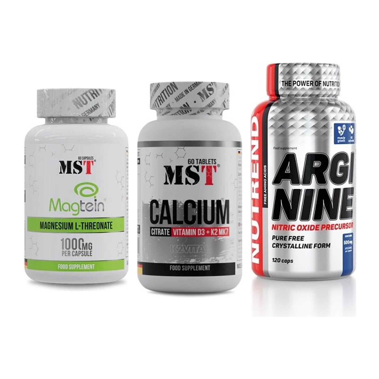 Ausdauer-Set: MST Magnesium + MST Calcium + Nutrend Arginine – alle enthaltenen Artikel