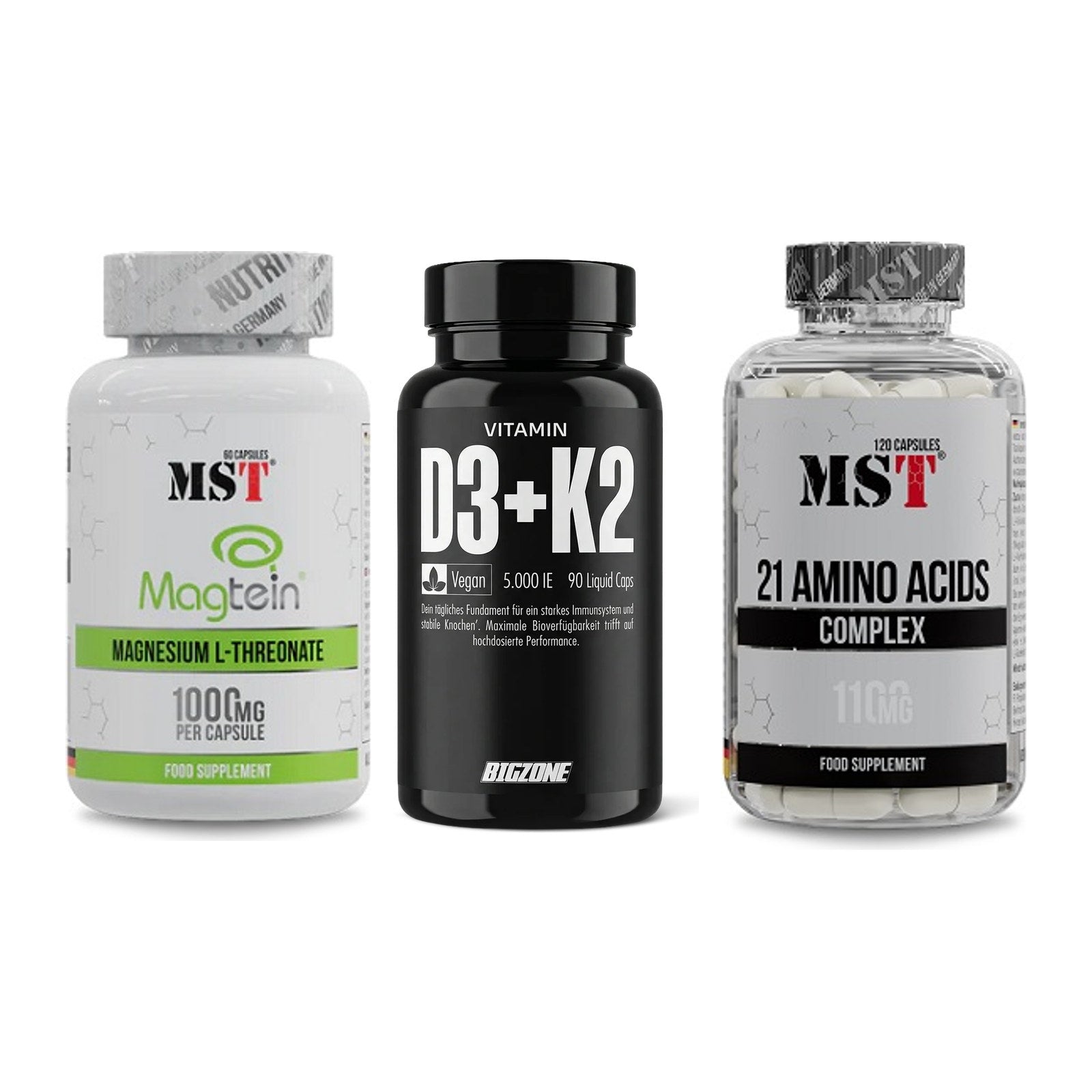 Ausdauer-Set: MST Magnesium + Big Zone Vitamin + MST 21 Amino – alle enthaltenen Artikel