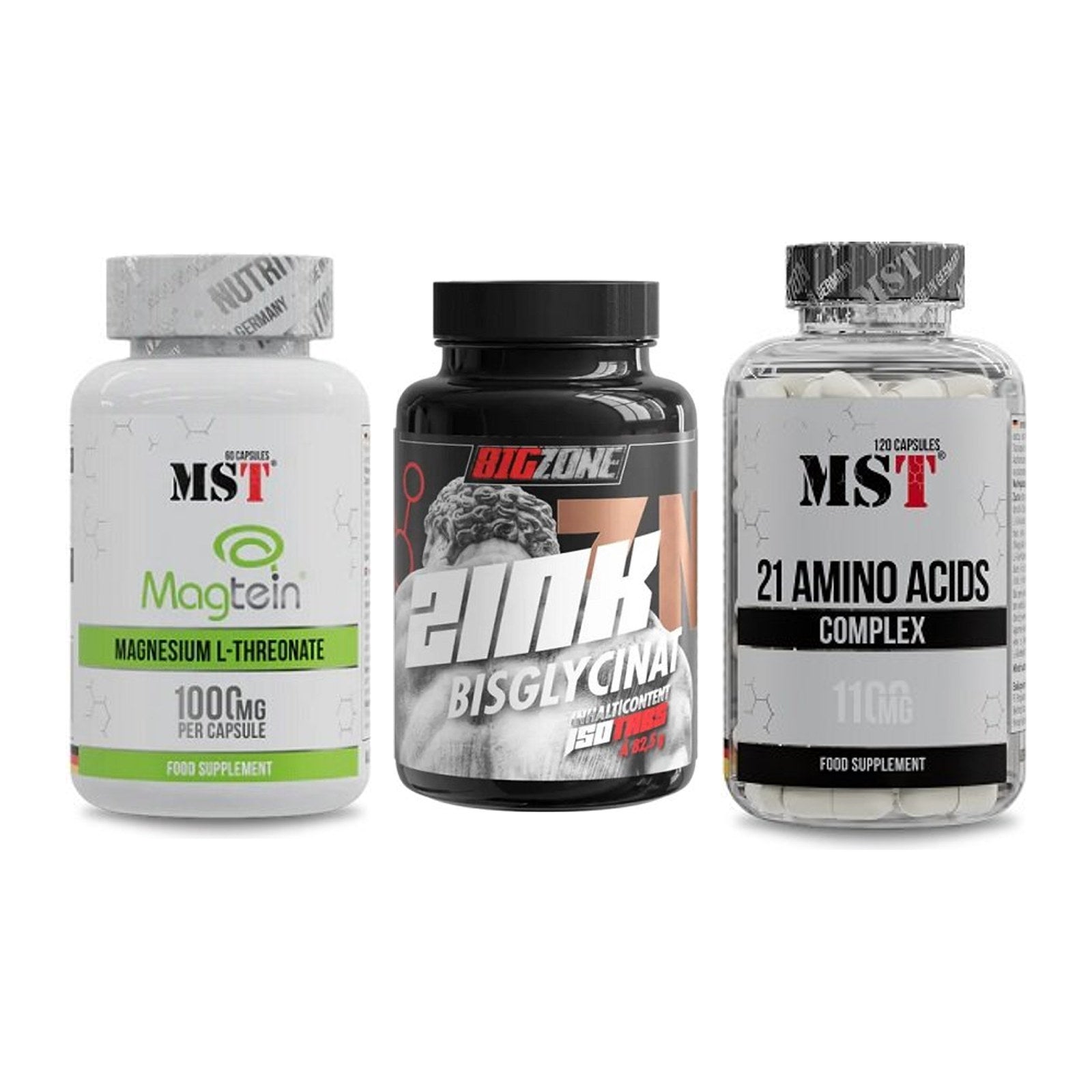 Ausdauer-Set: MST Magnesium + Big Zone Zink + MST 21 Amino – alle enthaltenen Artikel