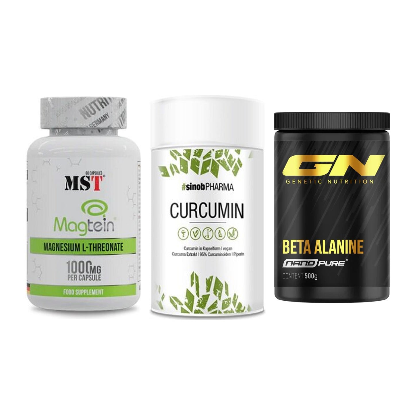 Ausdauer-Set: MST Magnesium + Sinob Curcumin + GN Nano Beta – alle enthaltenen Artikel