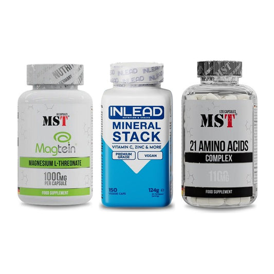 Ausdauer-Set: MST Magnesium + INLEAD Mineral + MST 21 Amino – alle enthaltenen Artikel