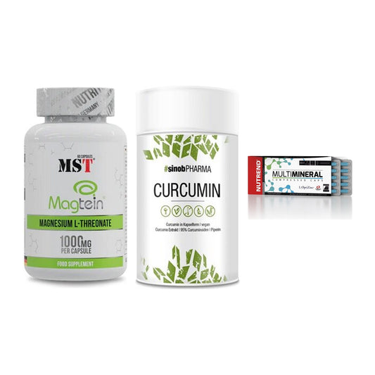 Ausdauer-Set: MST Magnesium + Sinob Curcumin + Nutrend Multimin – alle enthaltenen Artikel